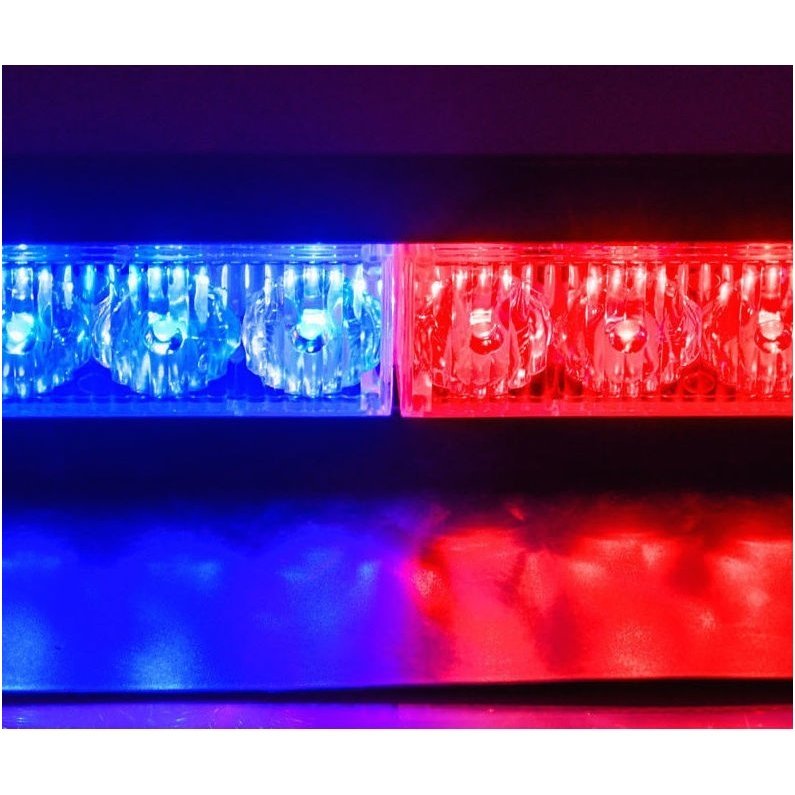 Įspėjamasis LED BAR raudonas - mėlynas švyturėlis tvirtinamas prie stiklo 5