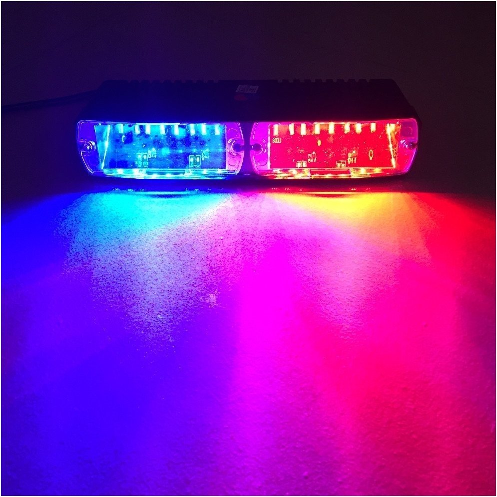 Įspėjamasis galingas LED švyturėlis raudonas - mėlynas tvirtinamas prie stiklo 10 Įspėjamasis galingas LED švyturėlis raudonas - mėlynas tvirtinamas prie stiklo 10