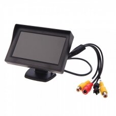 Kameros ir LCD monitoriaus parkavimosi sistema 4-ių juodų jutiklių "EAGLE", garsinis Bi-Bii signalas