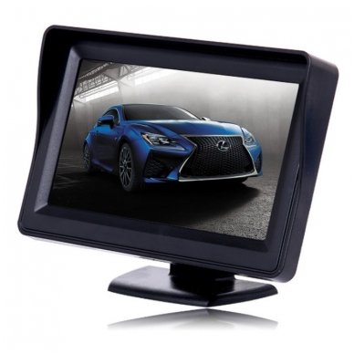 LCD 4.3 colių auto monitorius parkavimo sistemoms ir DVD 12V
