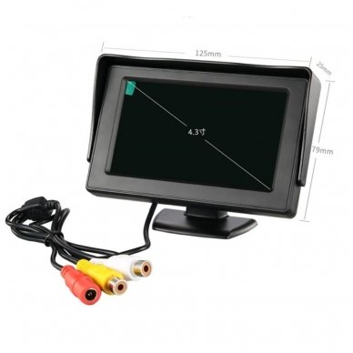 LCD 4.3 colių auto monitorius parkavimo sistemoms ir DVD 12V 7