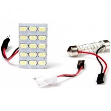 Led lemputė universali F10/c5w, T10/ w5w 12V - 15 LED 36mmx22mm