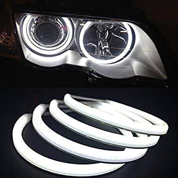 COTTON LED Angel Eyes balti šviesos žiedai BMW E36 / E38 / E39 / E46 su lešiu iki facelift / E46 cuope 99-03 m