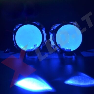 LED Demon Eyes mėlynos tuning linzių lemputės