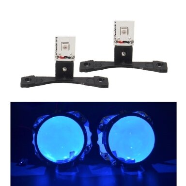 LED Demon Eyes mėlynos tuning linzių lemputės