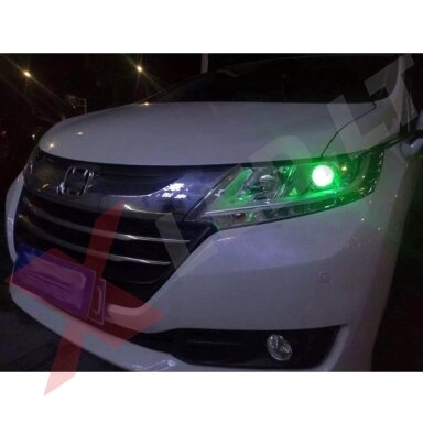 LED Demon Eyes žalios tuning linzių lemputės