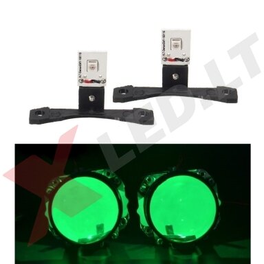 LED Demon Eyes žalios tuning linzių lemputės