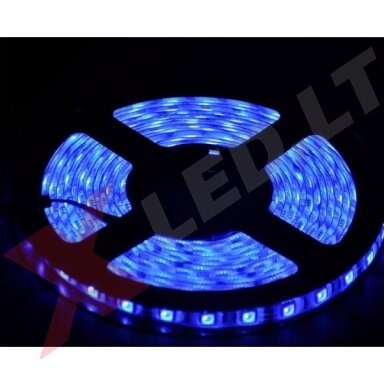 LED juosta mėlyna 12V 4.8W/m LED3528 SMD hermetiška