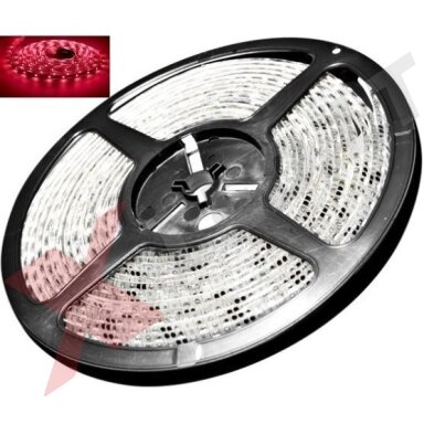 LED juosta raudona 12V 4.8W/m LED3528 SMD hermetiška