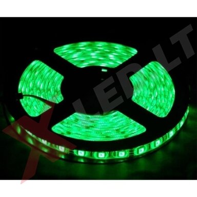 LED juosta žalia 12V 4.8W/m LED3528 SMD hermetiška