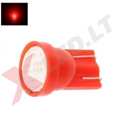 Led lemputė T10 / W5W - 1 COB LED raudona Led lemputė T10 / W5W - 1 COB LED raudona