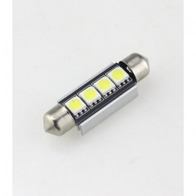 Led CAN BUS lemputė F10 / C10W 42mm - 4 LED 1 Led CAN BUS lemputė F10 / C10W 42mm - 4 LED 1