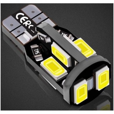 LED CAN BUS lemputė T10 / W5W - 10 LED balta 4