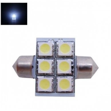 LED F10 / c5w 31mm lemputė - 6 LED LED F10 / c5w 31mm lemputė - 6 LED
