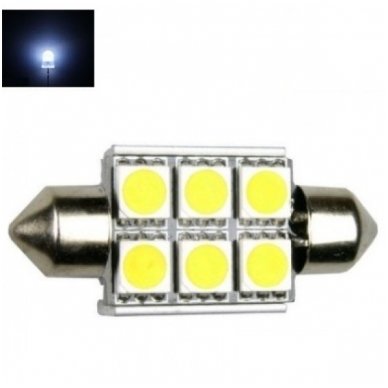 Led F10 / c5w 39mm lemputė - 6 LED Led F10 / c5w 39mm lemputė - 6 LED