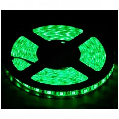 LED juosta žalia 12V 4.8W/m LED3528 SMD hermetiška 1