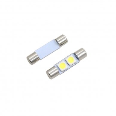 LED lemputė F10 / C5W 28mm - 2 LED 4