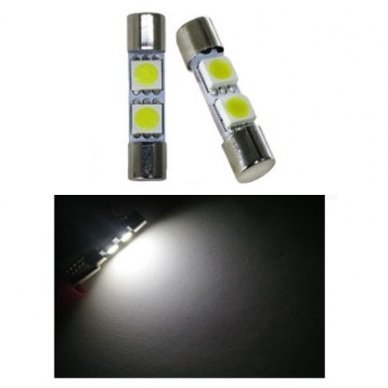 LED lemputė F10 / C5W 28mm - 2 LED 6