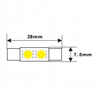 LED lemputė F10 / C5W 28mm - 2 LED 8