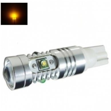 Led lemputė T15 WY16W / W16W - 5W, 5 CREE LED su lęšiu geltona