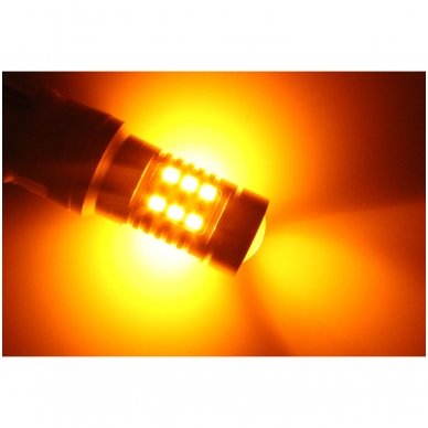 LED P21/5W 12V 6W 42SMD LED dviejų kontaktų automobilių posūkio gabarito/DRL lemputė 5