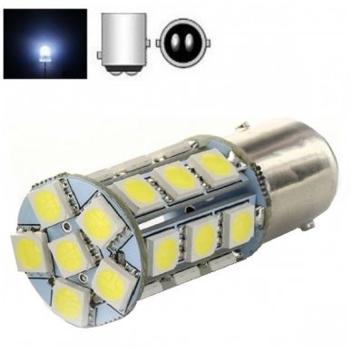 LED P21/5W- BAY15D 24 led 5050 smd, 12V automobilio dviejų kontaktų lemputė LED P21/5W- BAY15D 24 led 5050 smd, 12V automobilio dviejų kontaktų lemputė