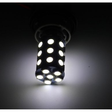 LED P21W BA15S 2w 12v 24SMD LED - dienos žibintų, stabdžių, atbulinės eigos, posūkio lemputė 3