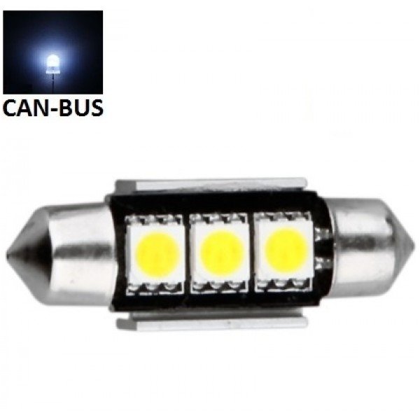 Led CAN BUS lemputė F10 / C5W 39mm - 3 LED Led CAN BUS lemputė F10 / C5W 39mm - 3 LED