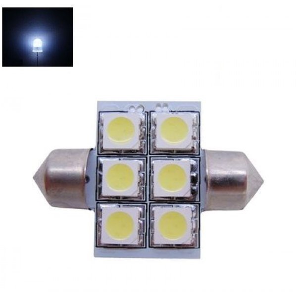 LED F10 / c5w 31mm lemputė - 6 LED LED F10 / c5w 31mm lemputė - 6 LED
