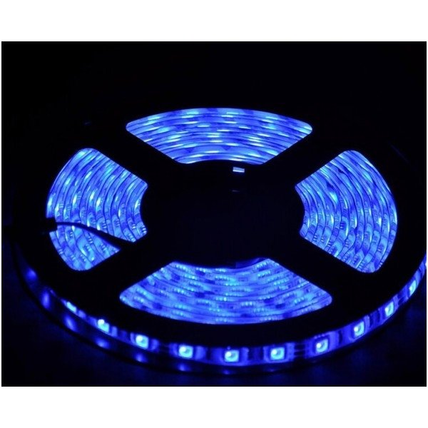 LED juosta mėlyna 12V 4.8W/m LED3528 SMD hermetiška 1 LED juosta mėlyna 12V 4.8W/m LED3528 SMD hermetiška 1