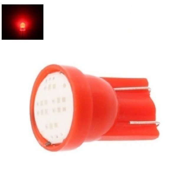 Led lemputė T10 / W5W - 1 COB LED raudona