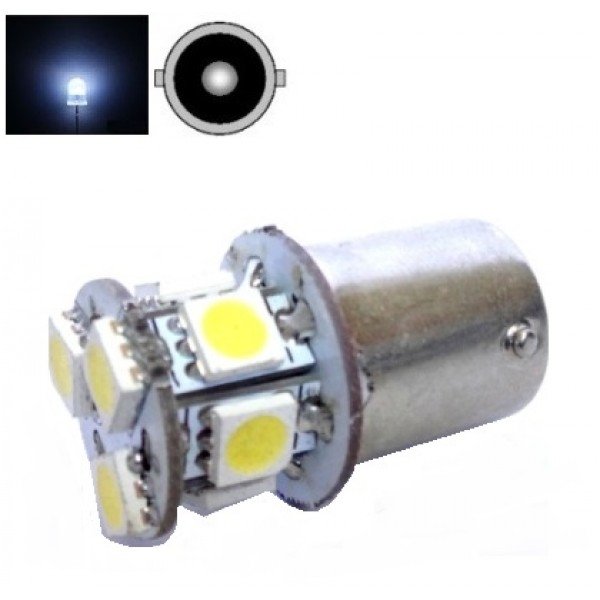 Led R5W,  P21W- BA15S, 8 LED SMD 5050 lemputė