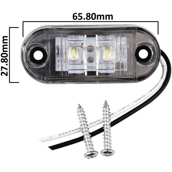 LED šoninis gabaritinis žibintas 12-24V automobiliui, sunkvežimiui, priekabai baltas 00SM1 E11 0212 DOT SAEP2P307 2 LED šoninis gabaritinis žibintas 12-24V automobiliui, sunkvežimiui, priekabai baltas 00SM1 E11 0212 DOT SAEP2P307 2