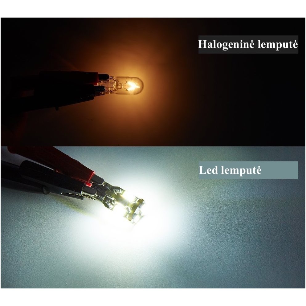 LED CAN BUS lemputė T10 / W5W - 10 LED balta 7 LED CAN BUS lemputė T10 / W5W - 10 LED balta 7