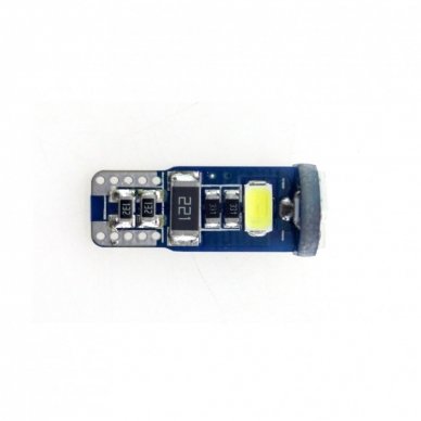 Mėlyna LED CAN BUS lemputė T10 / W5W - 5 LED 1