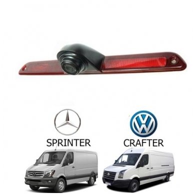 Mercedes Sprinter VW Crafter galinio vaizdo kamera integruota stabdžio žibinte 4