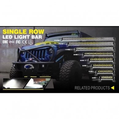 MINI LED BAR žibintas 50W 12-24V FLOOD 29cm 2