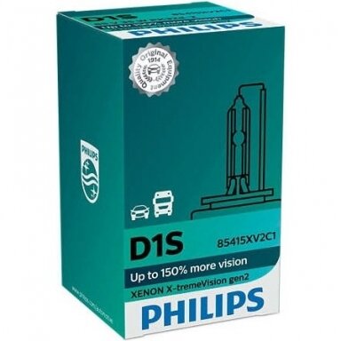 D1S NEW PHILIPS X-TREME VISION +150% GEN2 originali 85415XV2C1, 4800K xenon lemputė D1S NEW PHILIPS X-TREME VISION +150% GEN2 originali 85415XV2C1, 4800K xenon lemputė