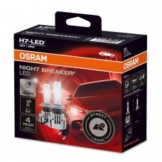 Osram NIGHT BREAKER H7 +220% LED lempučių komplektas 64210DWNB | Legalios keliuose*