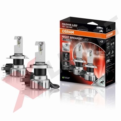 Osram NIGHT BREAKER SMART H4 / H19 +330% LED lempučių komplektas 64193DWNBSM-2HB| Legalios keliuose* 2