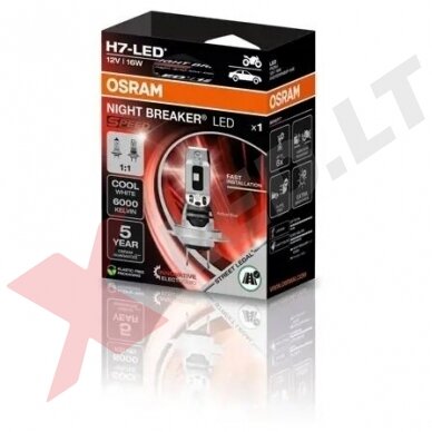 Osram NIGHT BREAKER SPEED H7 1:1 LED MOTO lemputė 1vnt. 64210DWNBSP-1HB | Legalios keliuose* Osram NIGHT BREAKER SPEED H7 1:1 LED MOTO lemputė 1vnt. 64210DWNBSP-1HB | Legalios keliuose*