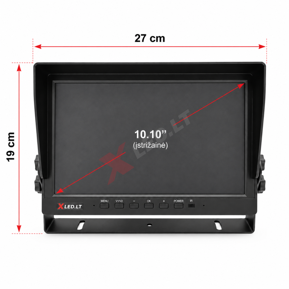 Parkavimo monitorius AHD 1080P DVR micro SD 10.1 colių 4 kanalai 4PIN 12V/24V 11