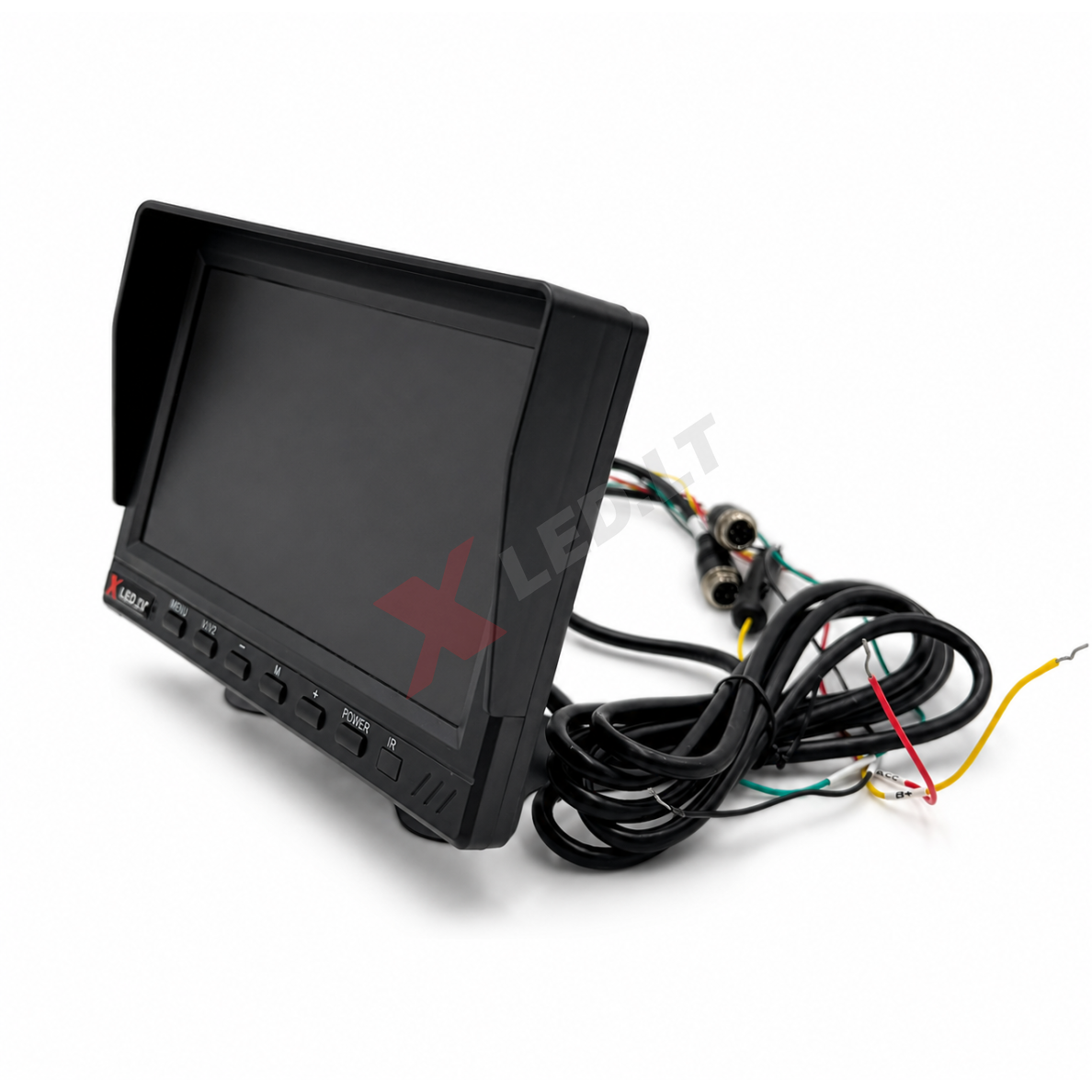 Parkavimo monitorius AHD 1080P DVR micro SD 7 colių 2 kanalai 4PIN 12V/24V 3