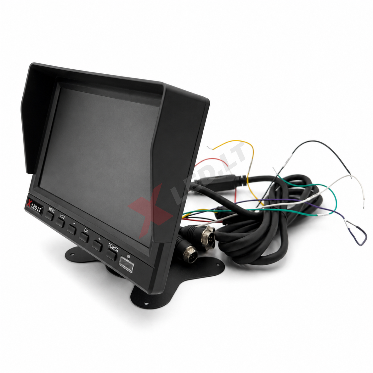 Parkavimo monitorius AHD 1080P DVR micro SD 7 colių 4 kanalai 4PIN 12V/24V 5