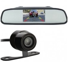Parkavimo kameros ir LCD 4.3 monitoriaus galinio matymo veidrodėlyje komplektas "EAGLE"