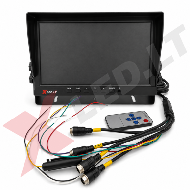Parkavimo monitorius AHD 1080P DVR micro SD 10.1 colių 4 kanalai 4PIN 12V/24V 2