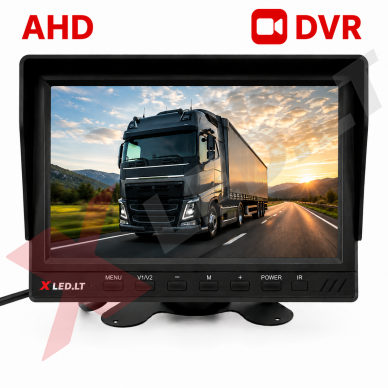 Parkavimo monitorius AHD 1080P DVR micro SD 7 colių 2 kanalai 4PIN 12V/24V Parkavimo monitorius AHD 1080P DVR micro SD 7 colių 2 kanalai 4PIN 12V/24V