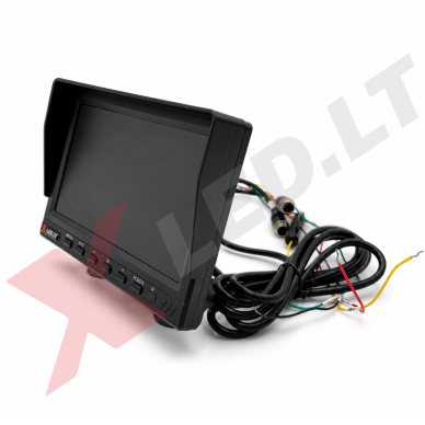 Parkavimo monitorius AHD 1080P DVR micro SD 7 colių 2 kanalai 4PIN 12V/24V 3