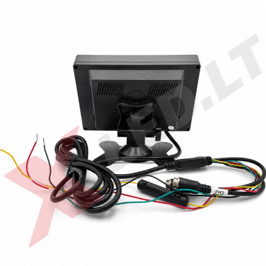 Parkavimo monitorius AHD 1080P DVR micro SD 7 colių 2 kanalai 4PIN 12V/24V 5