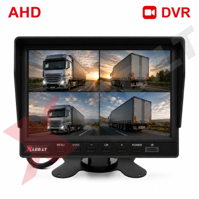Parkavimo monitorius AHD 1080P DVR micro SD 7 colių 4 kanalai 4PIN 12V/24V Parkavimo monitorius AHD 1080P DVR micro SD 7 colių 4 kanalai 4PIN 12V/24V